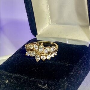 Stunning Gold Ring with Silver Accents